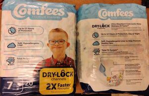 Comfees Baby Baby Diaper Size 7 Over 41 lbs. CMF-7 20 Ct Lot of 2